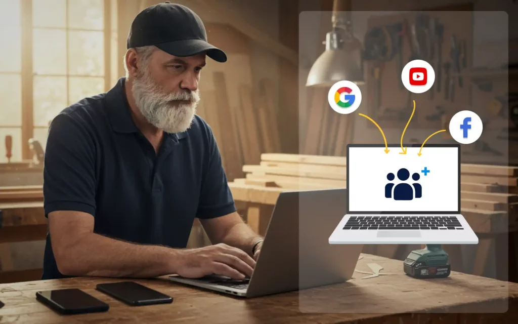 a worker doing Lead Generation for Service Businesses